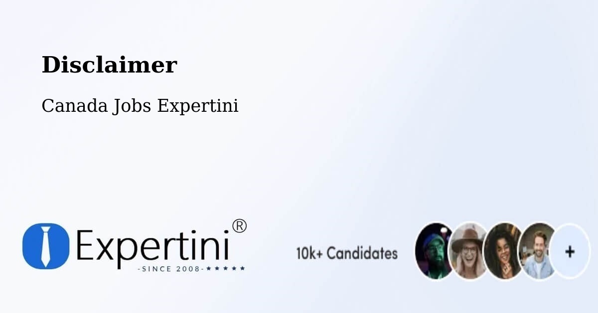 Disclaimer – Metcalfe - Canada Jobs Expertini
